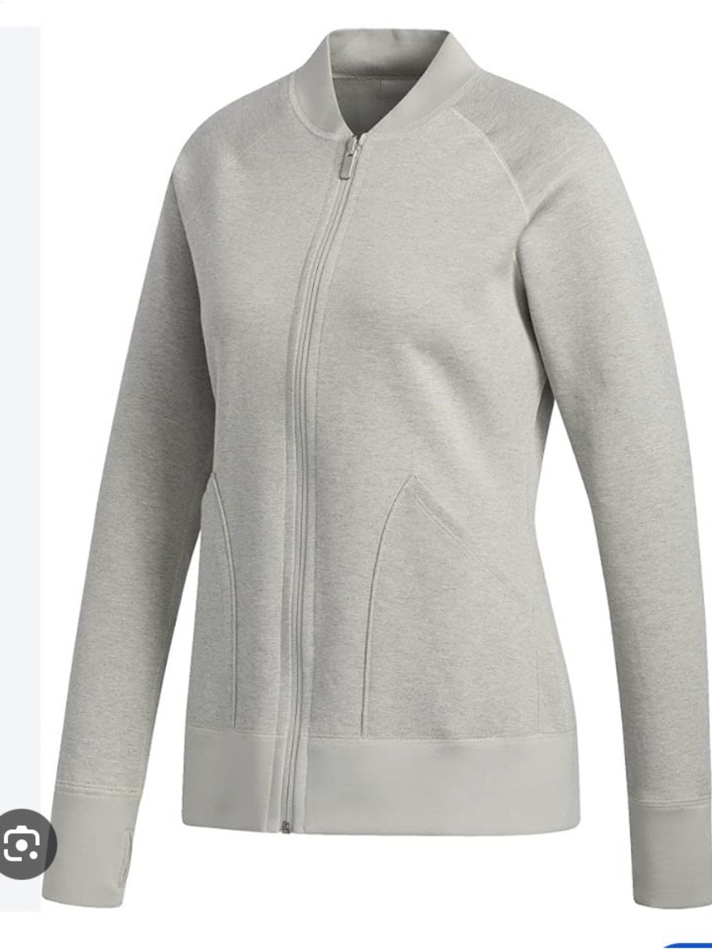 Adidas Light Heather Green/Gray Full-Zip reversible Bomber sweatshirt Jacket